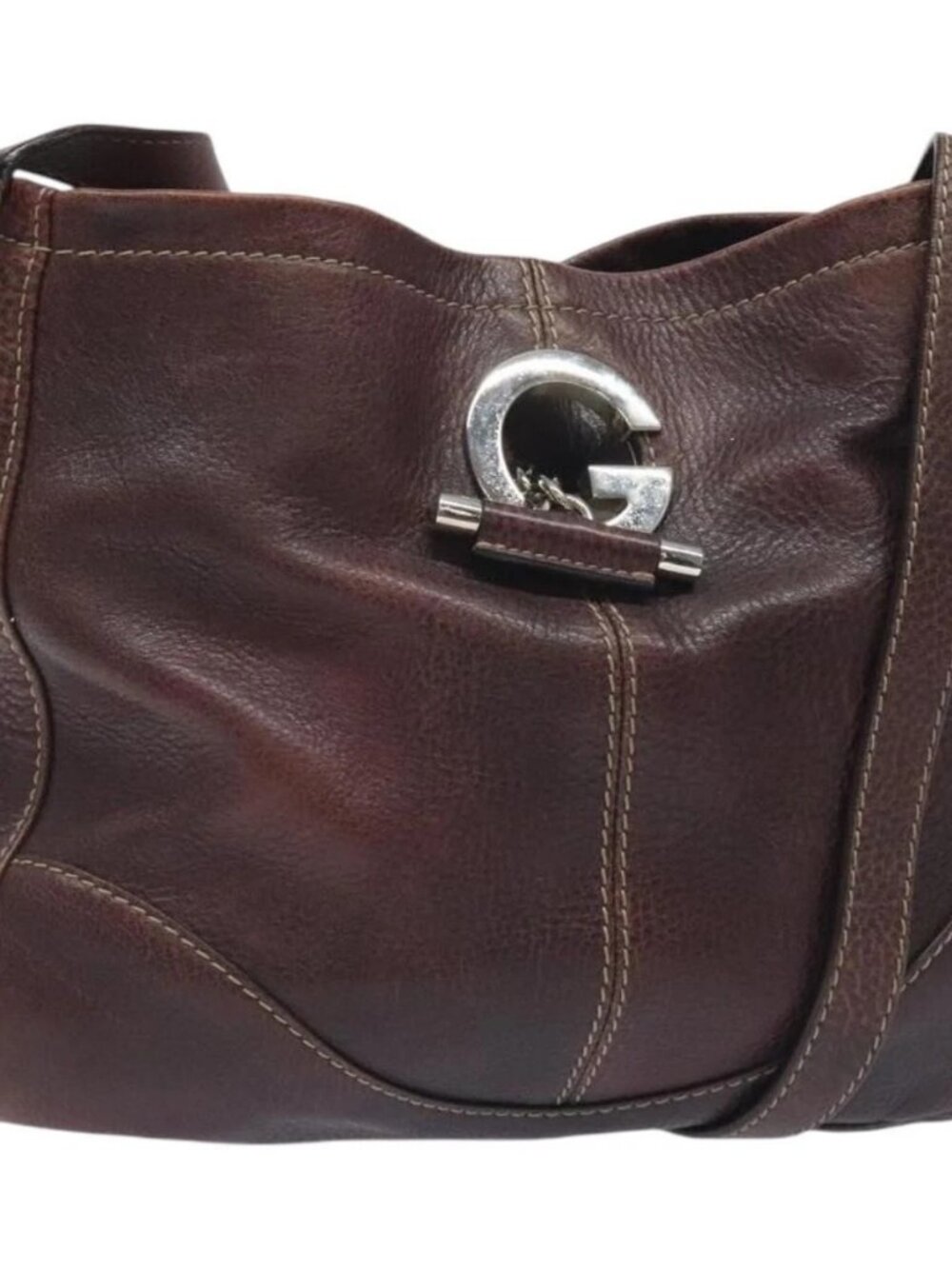 GUCCI Shoulder Bag Leather Brown Silver 247400 - Picture 2 of 16